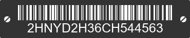 2012 ACURA MDX 2HNYD2H36CH544563 VIN decoded