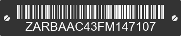 2015 ALFA ROMEO 4C ZARBAAC43FM147107 VIN decoded