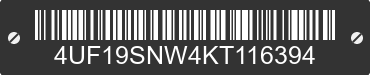 2019 ARCTIC CAT Arctic Cat 4UF19SNW4KT116394 VIN decoded