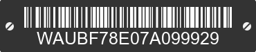 2007 AUDI A4 WAUBF78E07A099929 VIN decoded
