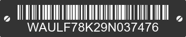 2009 AUDI A4 WAULF78K29N037476 VIN decoded