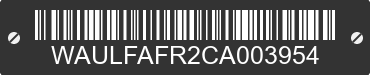 2012 AUDI A5 WAULFAFR2CA003954 VIN decoded