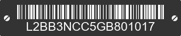 2016 BAODIAO 3 lines L2BB3NCC5GB801017 VIN decoded
