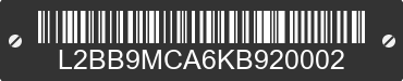 2019 BAODIAO 9 lines L2BB9MCA6KB920002 VIN decoded
