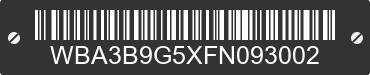 2015 BMW 335i WBA3B9G5XFN093002 VIN decoded