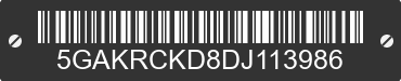 2013 BUICK Enclave 5GAKRCKD8DJ113986 VIN decoded