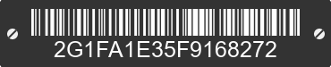 2015 CHEVROLET Camaro 2G1FA1E35F9168272 VIN decoded