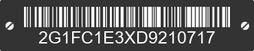 2013 CHEVROLET Camaro 2G1FC1E3XD9210717 VIN decoded