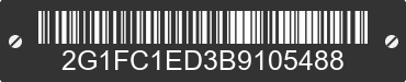 2011 CHEVROLET Camaro 2G1FC1ED3B9105488 VIN decoded
