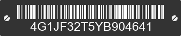 2000 CHEVROLET Cavalier 4G1JF32T5YB904641 VIN decoded