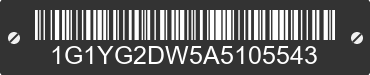 2010 CHEVROLET Corvette 1G1YG2DW5A5105543 VIN decoded