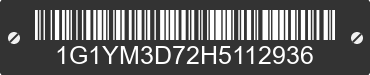 2017 CHEVROLET Corvette 1G1YM3D72H5112936 VIN decoded