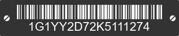 2019 CHEVROLET Corvette 1G1YY2D72K5111274 VIN decoded