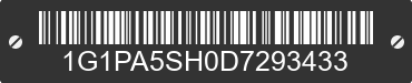 2013 CHEVROLET Cruze 1G1PA5SH0D7293433 VIN decoded