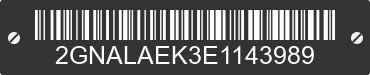 2014 CHEVROLET Equinox 2GNALAEK3E1143989 VIN decoded