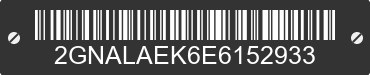 2014 CHEVROLET Equinox 2GNALAEK6E6152933 VIN decoded