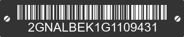 2016 CHEVROLET Equinox 2GNALBEK1G1109431 VIN decoded