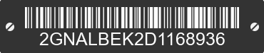 2013 CHEVROLET Equinox 2GNALBEK2D1168936 VIN decoded