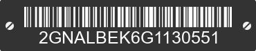 2016 CHEVROLET Equinox 2GNALBEK6G1130551 VIN decoded