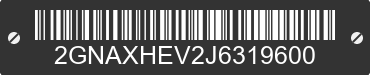 2018 CHEVROLET Equinox 2GNAXHEV2J6319600 VIN decoded