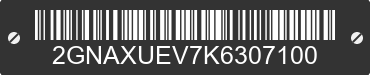 2019 CHEVROLET Equinox 2GNAXUEV7K6307100 VIN decoded