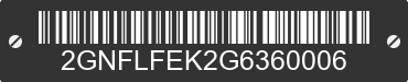 2016 CHEVROLET Equinox 2GNFLFEK2G6360006 VIN decoded