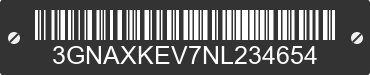 2022 CHEVROLET Equinox 3GNAXKEV7NL234654 VIN decoded
