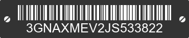 2018 CHEVROLET Equinox 3GNAXMEV2JS533822 VIN decoded