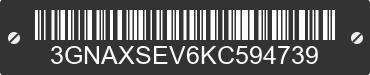 2019 CHEVROLET Equinox 3GNAXSEV6KC594739 VIN decoded