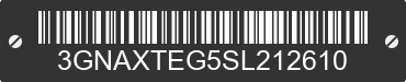 2025 CHEVROLET Equinox 3GNAXTEG5SL212610 VIN decoded
