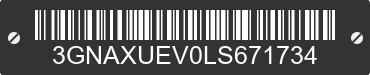 2020 CHEVROLET Equinox 3GNAXUEV0LS671734 VIN decoded