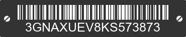 2019 CHEVROLET Equinox 3GNAXUEV8KS573873 VIN decoded