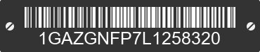 2020 CHEVROLET Express 1GAZGNFP7L1258320 VIN decoded