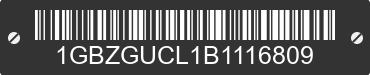 2011 CHEVROLET Express 1GBZGUCL1B1116809 VIN decoded