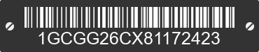 2008 CHEVROLET Express 1GCGG26CX81172423 VIN decoded