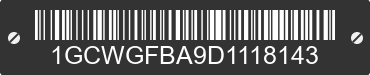 2013 CHEVROLET Express 1GCWGFBA9D1118143 VIN decoded