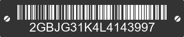 1990 CHEVROLET G-Series 2GBJG31K4L4143997 VIN decoded