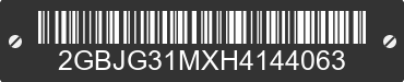 1987 CHEVROLET G-Series 2GBJG31MXH4144063 VIN decoded