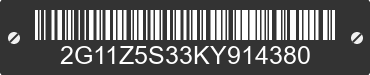 2019 CHEVROLET Impala 2G11Z5S33KY914380 VIN decoded