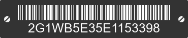 2014 CHEVROLET Impala 2G1WB5E35E1153398 VIN decoded