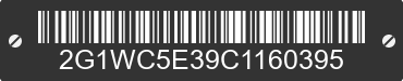 2012 CHEVROLET Impala 2G1WC5E39C1160395 VIN decoded