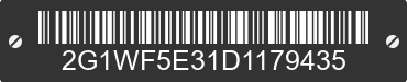 2013 CHEVROLET Impala 2G1WF5E31D1179435 VIN decoded