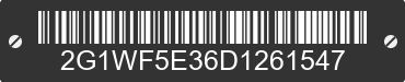 2013 CHEVROLET Impala 2G1WF5E36D1261547 VIN decoded