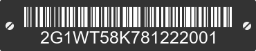 2008 CHEVROLET Impala 2G1WT58K781222001 VIN decoded