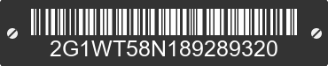 2008 CHEVROLET Impala 2G1WT58N189289320 VIN decoded
