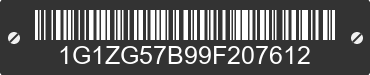 2009 CHEVROLET Malibu 1G1ZG57B99F207612 VIN decoded