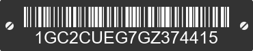 2016 CHEVROLET Silverado 1GC2CUEG7GZ374415 VIN decoded