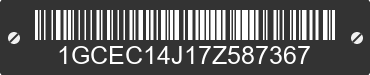 2007 CHEVROLET Silverado 1GCEC14J17Z587367 VIN decoded