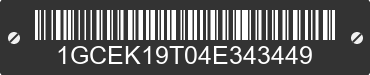 2004 CHEVROLET Silverado 1GCEK19T04E343449 VIN decoded