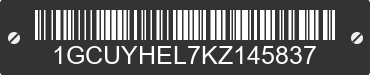 2019 CHEVROLET Silverado 1GCUYHEL7KZ145837 VIN decoded